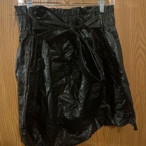 Snake Print Pleather Mini Skirt